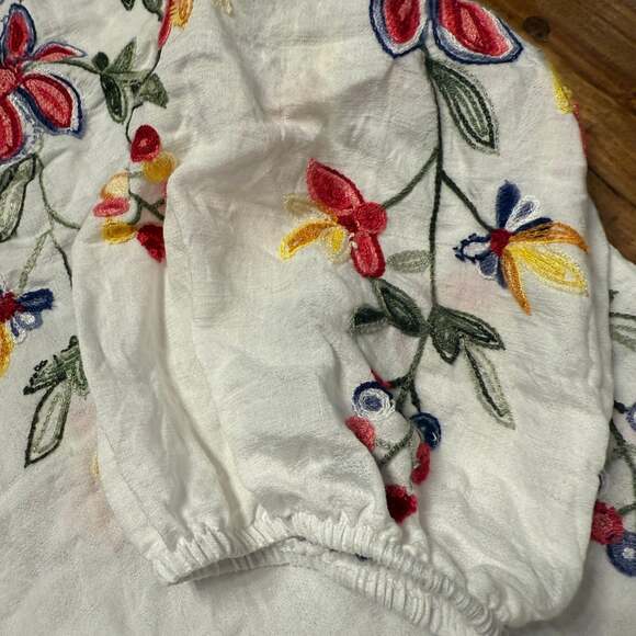 Kindred Anthropologie Top Womens 3/4 Sleeve large boho embroidered - Picture 3 of 8